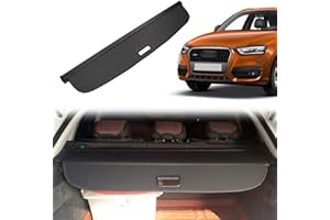 WangSiwe Auto Einziehbarer Laderaumabdeckung Kofferraum Hutablage für Audi Q3 2010 2011 2012 2013 2014 2015 Schutz Der PrivatsphäRe Abdeckung Cargo Cover Kofferraumabdeckung Rollo