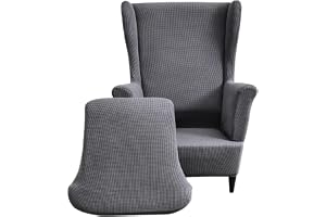 CHNSHOME Överdrag för fåtölj med öron Stretch 1-sits fåtöljöverdrag 2 stycken Stretch överdrag för fåtöljer i örat