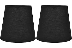 Alvinlite Kronleuchterschirme Lampenschirme 2er Set, Lampenschirm E14 UNO Fitter Bell Lampenschirme für Hängelampe Tischlampe Stehlampe Ersatz(Schwarz)