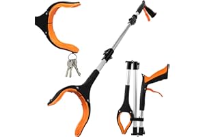 Adiwo Szczypce chwytakowe dla seniorów, 91 cm, wysuwane szczypce do zbierania śmieci, składany chwytak do podnoszenia z magnesem, lekka głowica obracana o 360°, prace ogrodowe, bardzo długie ramię