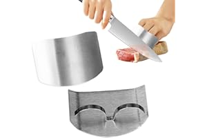 ENZYLUXE 2Pcs Finger Guard, Kitchen Finger Hand Protector,Single/Two Finger Protector,Metal Cutting Safe Protector,Cooking Safety Hand Shield for Kitchen Meat Vegetable Fruit Dicing Gadgets(Colour:Silver)