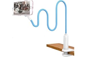 SYXLS Uchwyt na Telefon, Uchwyt na Telefon na Gęsiej Szyi, Uniwersalny Klips Leniwy Elastyczny Uchwyt Długie Ramiona Uchwyt, Stojak do Wszystkich Telefonów (niebieski)