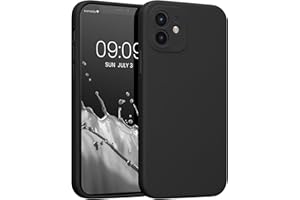 kwmobile Carcasa Compatible con Apple iPhone 12 Funda - Case TPU y Silicona con Interior de Microfibra - Suave Protector antigolpes para móvil - Negro