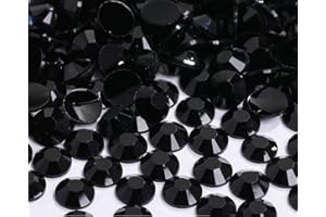 Yixinly 1000 Pezzi SS30 6mm Cristallo Decorazione Cristalli Strass Rotondo, Strass per Scarpe, Tessuti, Unghie, Bricolage, Abbigliamento, Custodie per Telefoni (Nero)