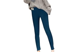 riou Leggings Forro Polar Mujer Térmicos Invierno Push Up Mallas Elásticos Forrado de Terciopelo Pantalón Casuales Leggins Cálid Cómodo Forro Polar Grueso para Mujer