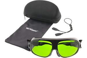 MCWlaser Gafas de Protección Seguridad Láser 190-470nm y 800-1700nm OD5+ Laser Safety Glasses Goggles Para ND:Yag, Blue, Green Laser 445nm, 450nm, 455nm, 808nm, 980nm, 1064nm Tipo de absorción EP-8