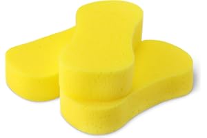 Amazon Basics stora rengöringssvampar för bil, tvätt och fönster, gul, 3-pack