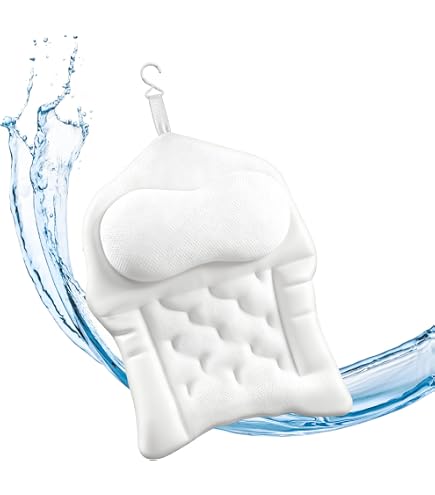 KKPW Cuscino Da Bagno Con Ventose Antiscivolo 37x34cm – Supporto Per Testa, Collo E Schiena