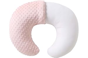 QUENESS Almohada de lactancia con funda para bebés, niños y niñas, almohadas de lactancia materna con funda de almohada para lactancia materna, alimentación con biberón, soporte para bebé con funda de