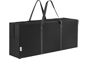 JEMIDI Porta Cuscini da Esterno - Borsa per Cuscini da Giardino - 125 x 30 x 50cm - Custodia Portaoggetti Accessori Mobili da Giardino - Contenitore con Manico e Cerniera - Nero