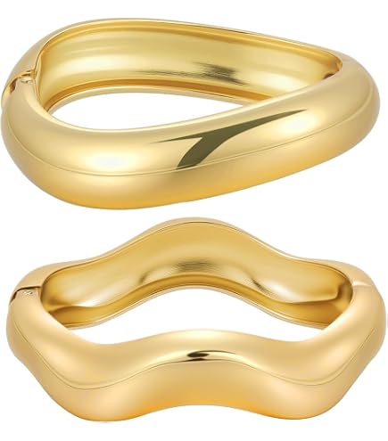 3 Bracelets Manchette En Or Pour Femme - Réglables, Minimalistes - Bijoux De Mariage, Cadeau - 9