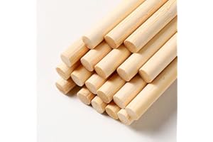 WANYI 60 Pezzi Bastoncini Legno per Lavoretti, Bastoncini Legno 6mm x 80mm Listelli Legno Filatolegnetti per Fai da Te Lavoretti Artigianato Progetti Modellismo