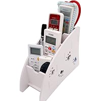 Weiße Fernbedienung Halter Caddy, Coideal 4 Fächer Carving abnehmbare Desktop Organizer Kunststoff Holz Stift Bleistift…