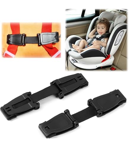Inovra - Veiligheidsgesp Voor Autostoel 2 Stuks - Zwarte Autostoelclip Voor Kinderzitjes Met Borstclip 8721311718195