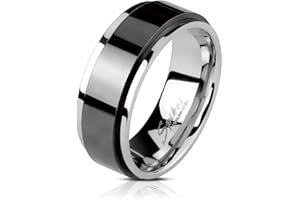 BlackAmazement Edelstahl Dreh Ring Schwarz Black IP Spinner Spinning Center
