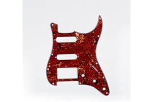 Musiclily 11 trous HSS Pickguard pour Guitare électrique style moderne, Fender (US/Mexique Made) Stratocaster Standard, 4 plis Brun Tortoise