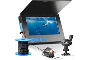 Eawfgtuw Telecamera per pesca subacquea con display notturno, accessori per la pesca, monitoraggio subacqueo, visione grandangolare a 220 gradi, per pesca su ghiaccio, lago, fiume, mare, fishfinder