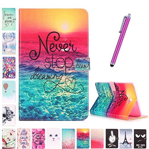 Romtronic Cute Colorful Flip Tasche PU Leder Abdeckung Stand Schutzhülle für Samsung Galaxy Tab A6 10.1 Pouces SM-T580 / SM-T585 + 1 x Schwarz Stylus (Design 11)