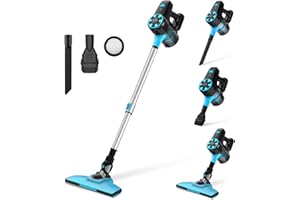 ‎YISORA YISORA Akku Staubsauger, Ultraleichter 3 in 1 Staubsauger Kabellos mit Wandhalterung, 40 Min Laufzeit, 17Kpa Saugkraft Ohne Kabel, Stielstaubsauger beutellos für Teppichen, Hartboden, Tierhaare