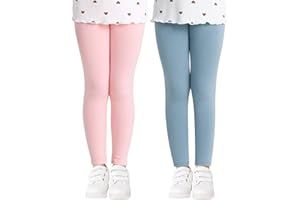 Adorel Mädchen Leggings Baumwolle Unifarbe Lange Hosen Leggins 2er-Pack