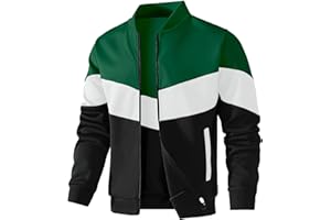 HYPESTFIT Bomber Homme Léger - Blouson Décontracté à Col Montant, Manches et Ourlet Côtelés, Veste Légère Printemps/Automne pour Toutes Occasions