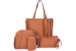 ZEELIY 2023 Mode 4pc Sac Fourre Tout Femme Sac En Cuir Femme Bandouliere De Grande Capacité Sac À Main Femmes Sac À Main Grande Capacité Casual Reto Fashionleather Femmes Sac À Main
