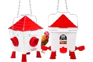 OUYOLAD Chicken Feeder and Waterer Set, Chicken Feeders No Waste and Poultry Waterers, up to 20 Chicks/12 Adult Chickens