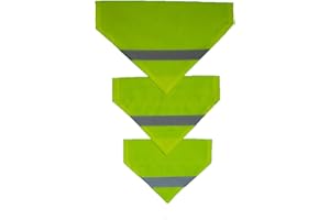 DISPLAY GURU Various Sizes Hi Vis Yellow Dog Pet Hi Visibility Reflective Bandana (Large)