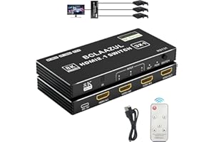 BolAAzuL Conmutador HDMI 2.1 4K 120Hz 3 en 1 salida, 8K @60Hz HDMI 2.1 caja selectora de 3 puertos con control remoto 4K 120Hz 2K 144Hz, HDMI Port Expander 3x1 HDR, 48Gbps, CEC, para Xbox Series X PS5