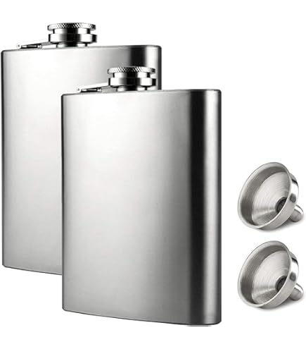 Lot De 3 Flasques En Acier Inoxydable 227ml - Anti-fuite, Parfait Pour Randonnée Et Camping