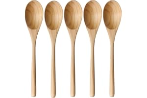 AOOSY Lot de 5 cuillères à soupe en bois de style janpanais avec manche long - Pour manger, mélanger, mélanger et cuisiner - Avec boîte
