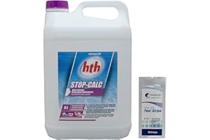 HEXAGON PISCINE ET SPA HTH Stop-Calc Flüssigkeit – 5 l | Anti-Kalk – Kalk-Besquestrant + 10 HPS-Tests gratis 6-in-1