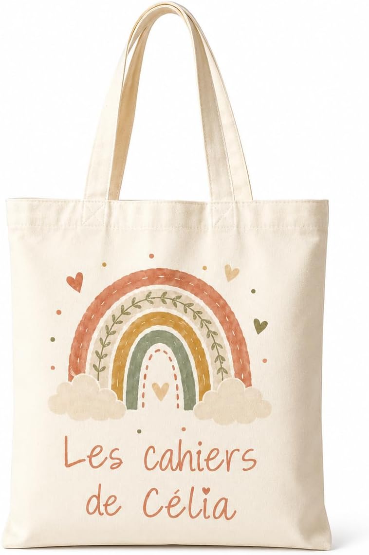 Sac à cahiers personnalisé - Sac de transport pour cahiers et livres d'école ou de bibliot - Analyse des détails et conception