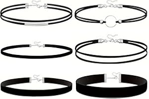 Kzouenzu Choker Donna, 6 Set Di Collane A Girocollo, Collane Girocollo In Velluto Elasticizzato, Aggiungi Un Tocco Di Eleganza Al Tuo Look Quotidiano