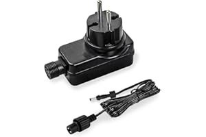 TENDIST Éclairage Jardin 24V DC Adaptateur LED Étanche Extérieur avec Câble de 1,5 m, Adaptateur 24W IP44 pour Bandes LED Extérieures Tendist, Alimentation Basse Tension Sécurisée pour 5,5x2,1 mm (1)