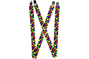 BUCKLE-DOWN Buckle Down Unisex's Suspender-Checkered, One Size