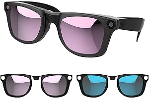 RCstyle 2Pcs Polarized Clip Compatible With Ray-Ban Meta Wayfarer RW4008/4012 Size L 53-22(GEN1 &GEN2) Smart Glasses Color Changing Clip Set for Man and Woman (Pink, Blue)