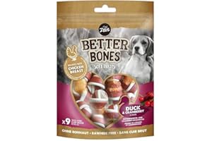 Golosina Masticable para Perros Zeus Better Bones, Pato, Hueso Envuelto, 7,5 cm 9 pcs