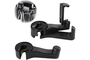 Famini 2 Pack Car Seat Hooks Car Headrest Hooks with Phone Holder and Two Hooks, 360° Rotation 2 in 1 Car Seat Hidden Hooks, Car Bag Holder for Bag, Cloth, Grocery (Black)