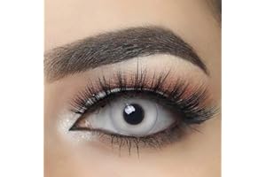 MYSA LENS® Lentilles De Contact De Couleur Fantaisie Crazy pour halloween Yeux Blanc out Demon White out solution 10ML Etui Offert 12 Mois sans correction