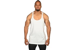 DECISIVE FITNESS 100% Cotton Sleeveless Gym Stringer Vest Tank Top Running Vest with Y Back Racerback for Men l 100% Cotton Stringer