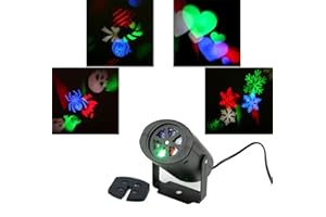 Projecteur Lampe,KINGCOO Ambiance LED RGB Rotation Projecteurs à Effets Intérieur Atmosphère Lumières avec 4Pcs Lentille de Motifs pour Saint-Valentin Noel Fête Anniversaire Décoration de Maison