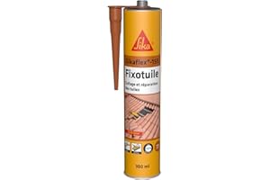 SIKA - Mastic-colle souple polyuréthane - Sikaflex-155 Fixotuile Purform terre cuite - Réparation et collage de tuiles - Tous types de tuiles - 300 ml