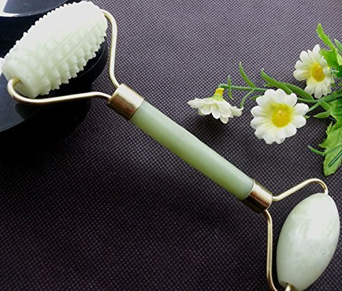 Massageroller für Gesicht / Hals / Körper / Fuß, 100 % echte natürliche Jade, schmal, verjüngt Gesicht, Hals und Haut, inklusive Geschenkverpackung - 2