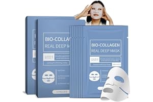 LUWOMENRE Bio-Collagen Real Deep Mask,Lot de 8 masques de nuit au collagène bio bio coréen - Masque de nuit anti-rides - Masque hydratant au collagène soluble