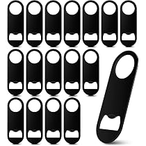 Lot De 2 Décapsuleurs Noirs En Acier Inoxydable - 12,5 Cm, Plat, Poignée PVC, Porte-Clés Intégré - 4