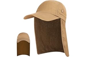 ERYUE Hombres UPF 50+ Gorra de protección Solar Sombrero Ancho de Pesca Sombrero de Sol Sombrero con Solapa de Cuello