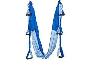 ELINA PILATES Yoga Hammock-Columpio DE Yoga 250 * 145 CM, Tela de Nailon 210T, con Hamaca y Estribos, Peso Máximo 250 kg, Terapia de Inversión, Accesorios Incluidos