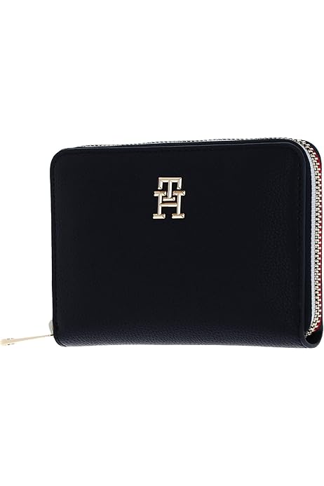 Tommy Hilfiger Damen Portemonnaie TH Emblem Medium Klein, Blau 