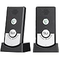 Eujgoov 2 Way Wireless Home Voice Intercom Doorbell for Elderly Caregivers and Disabled People (Black)